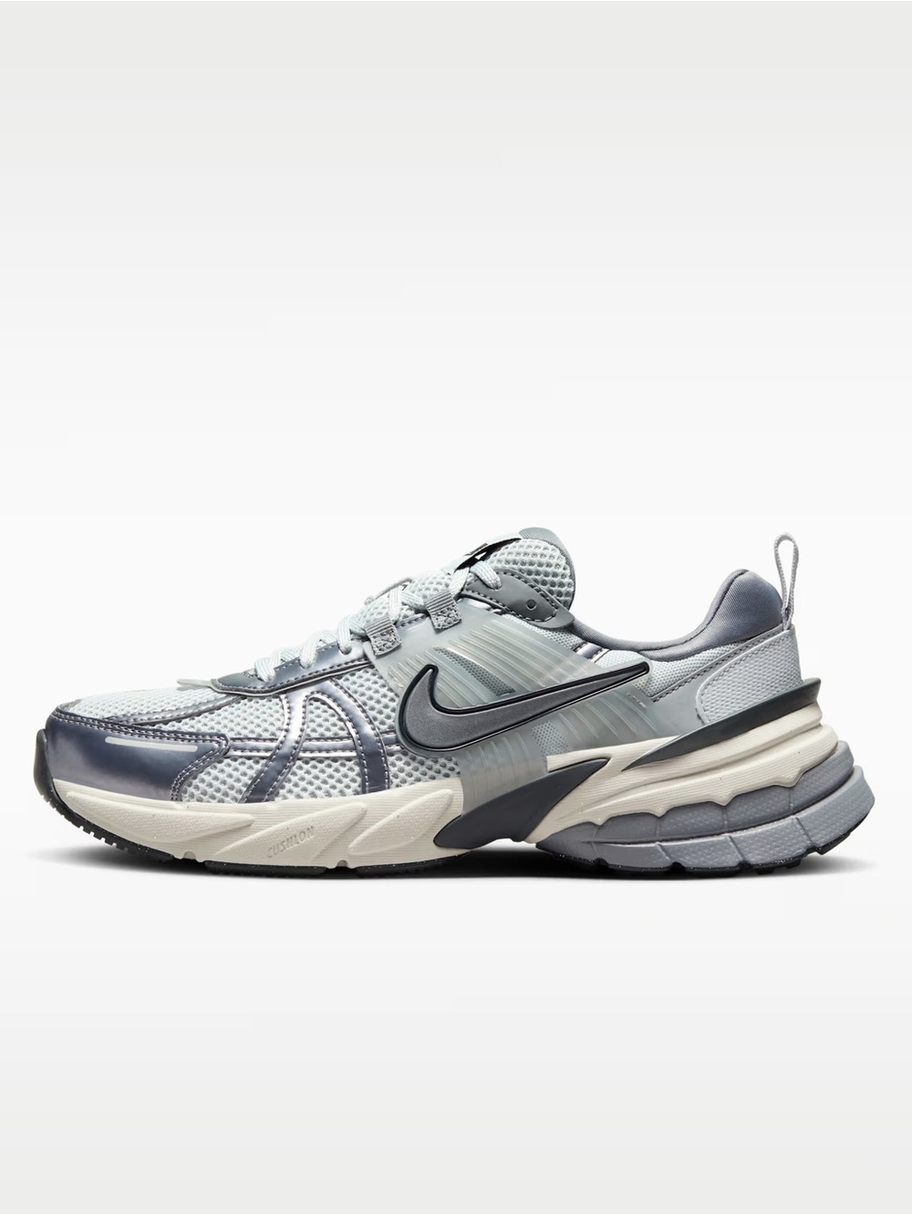 Women's Nike V2K Run Pure Platinum/Metallic Cool Grey Size 6 - Picture 5 of 6